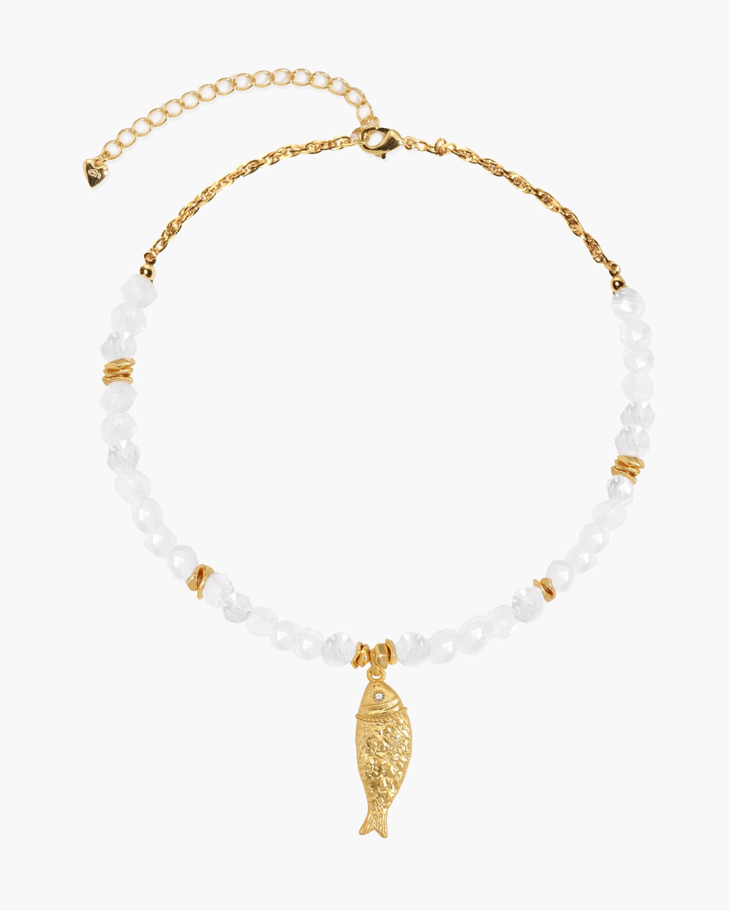 Isla Quartz Beaded Fish Pendant Necklace