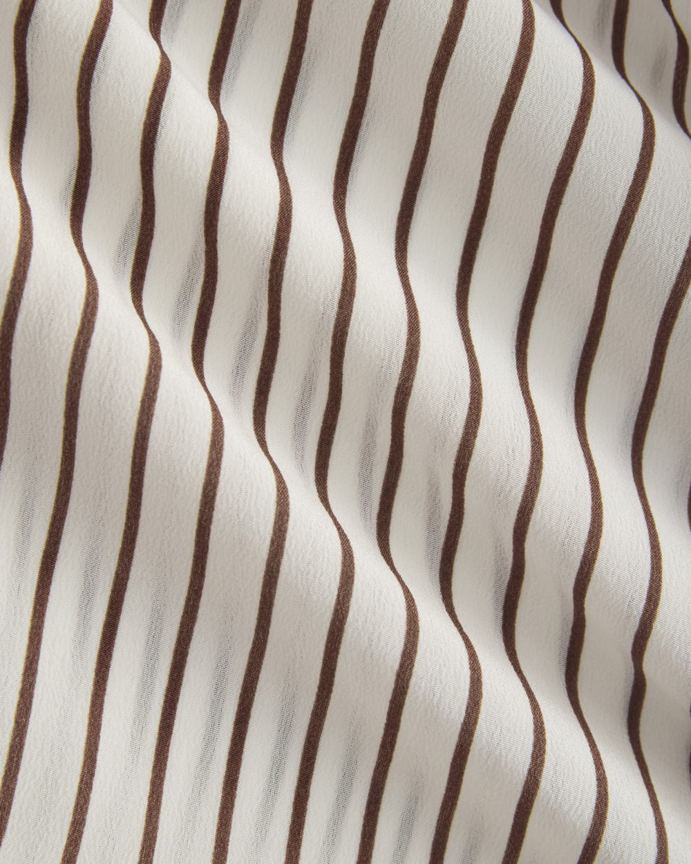 Shrunken Top in Washable Silk | Bone / Toffee Stripe