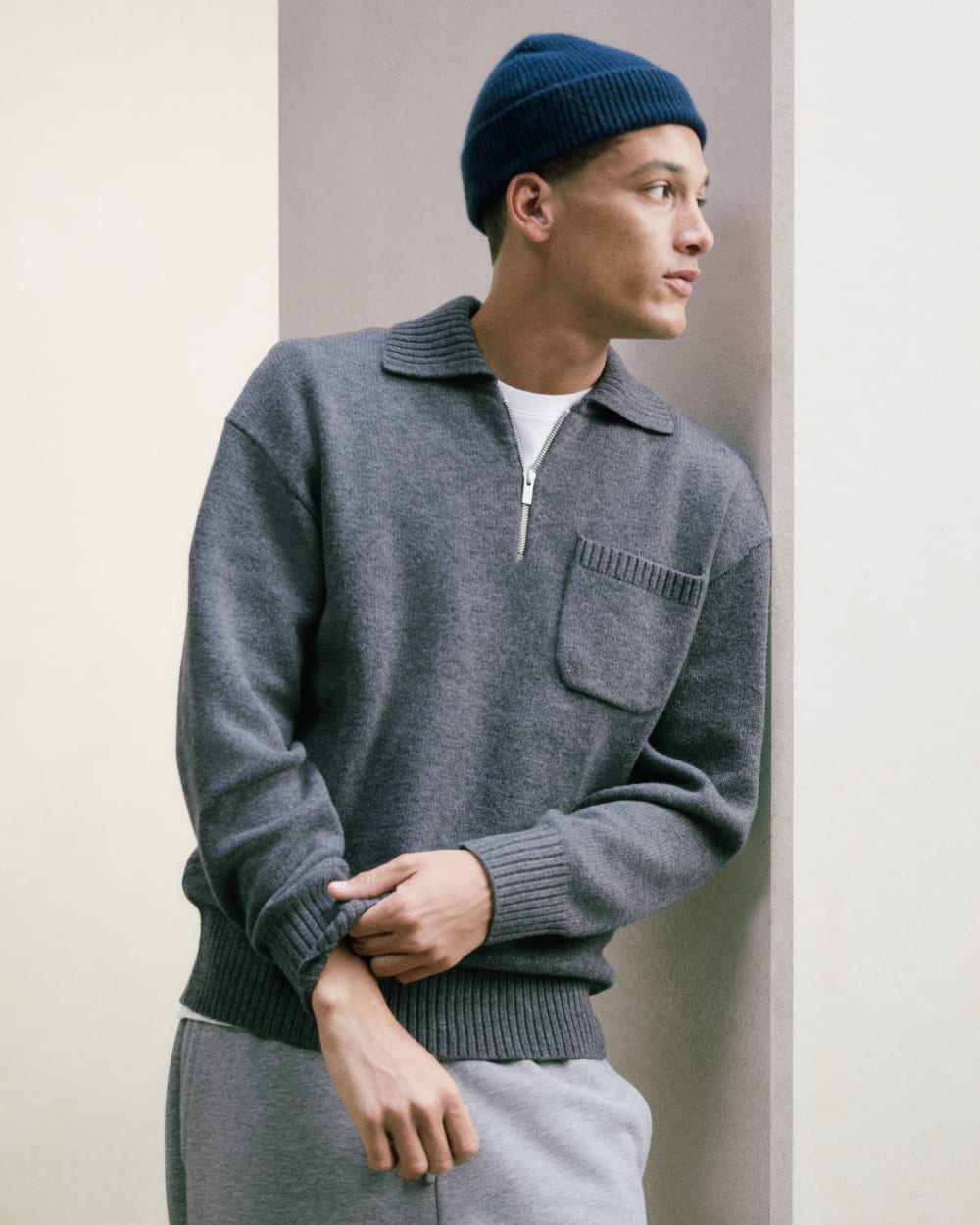 Cashmere Docker Beanie | Navy