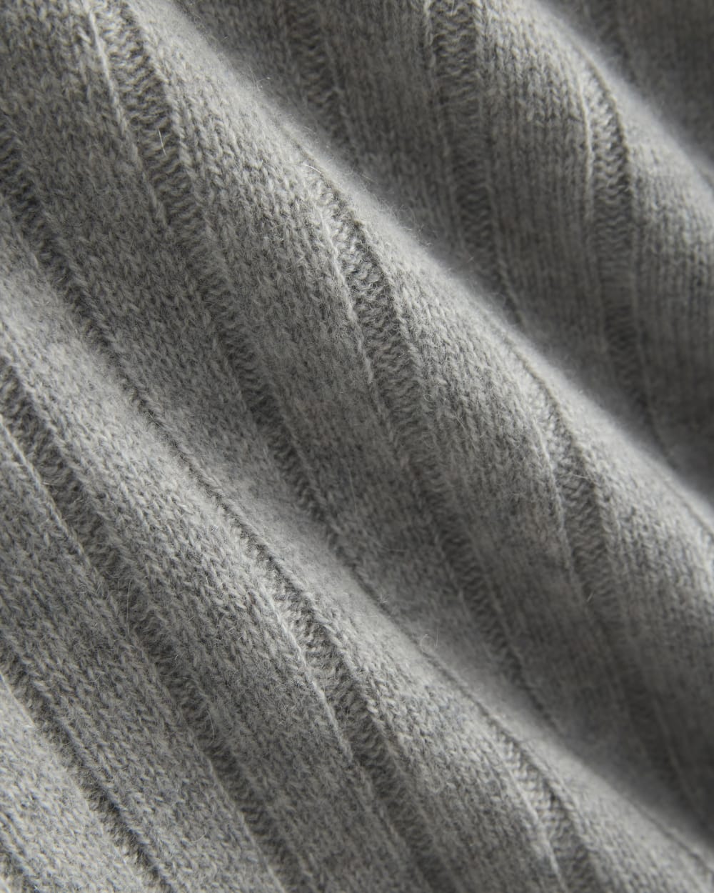 Mix Ribbed Crew in Cashmere | Light Heather Grey