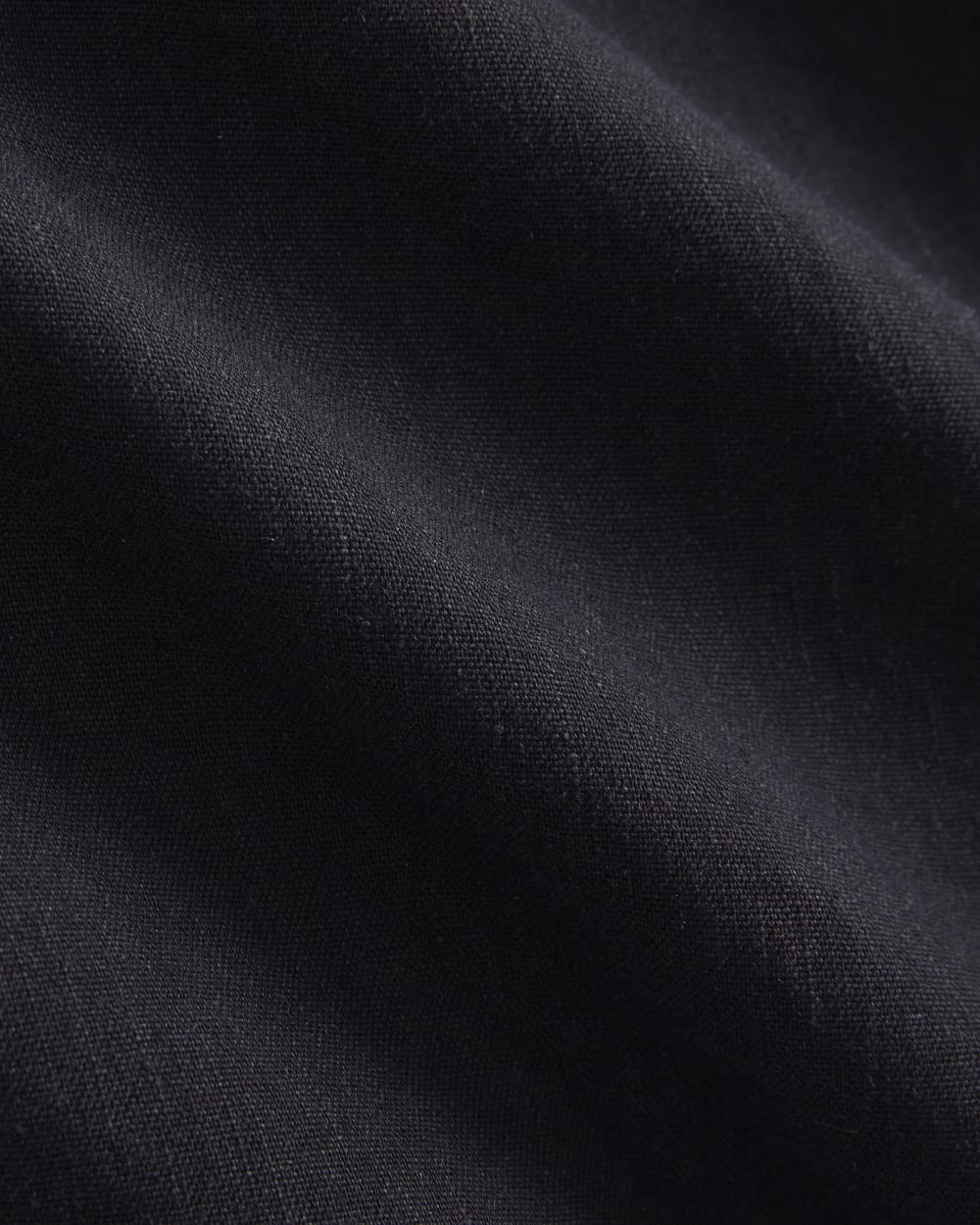 Mini Shift Dress in Stretch Linen | Black