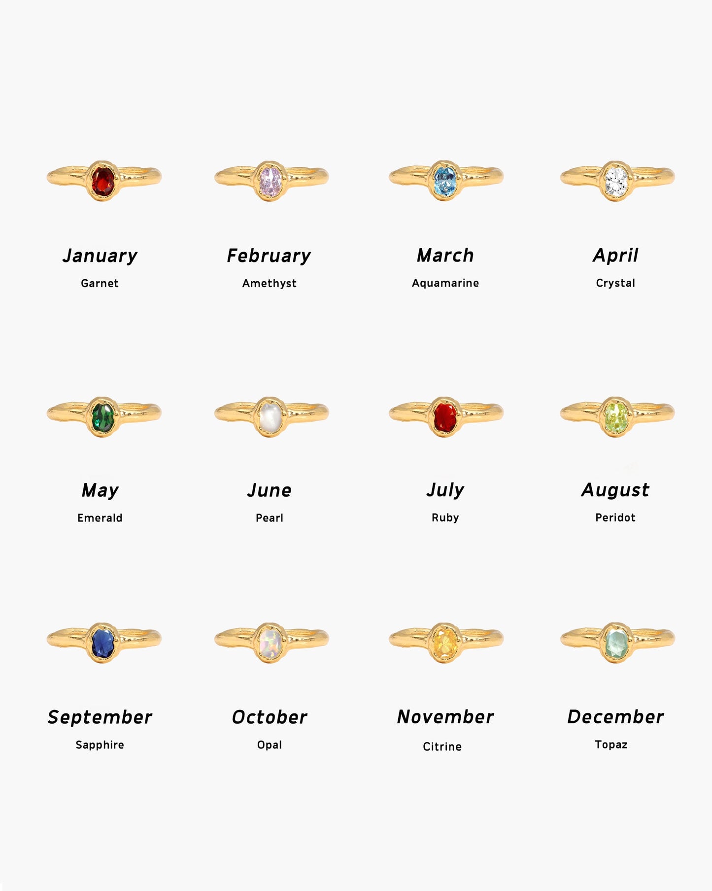 Birthstone Ring in Gold - November