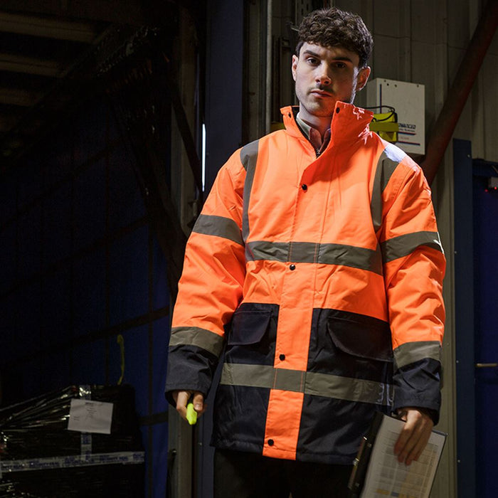 Blackrock Rail Orange Two Tone Padded Waterproof Hi Vis Jacket