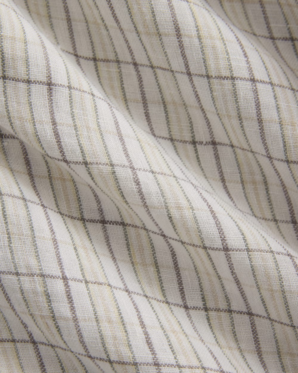 Linen Resort Shirt | Bone Plaid