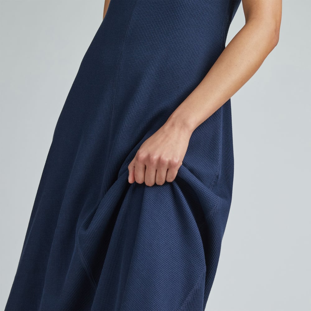The Organic Cotton Waffle Tank Dress | Navy