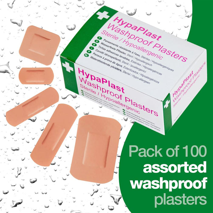 HypaPlast Washproof Plasters Assorted (Pack 100)