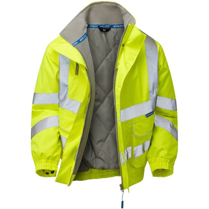 Pulsar P191 Yellow Padded Waterproof Hi Vis Bomber Jacket