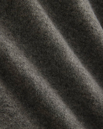Cashmere Cropped High-V Sweater | Heather Charcoal