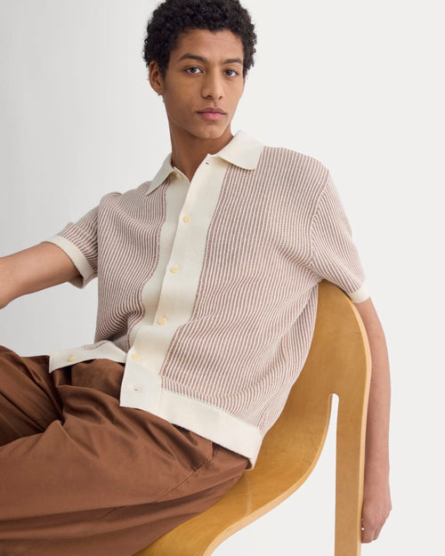 Button-Down Resort Polo | Birch/Brown