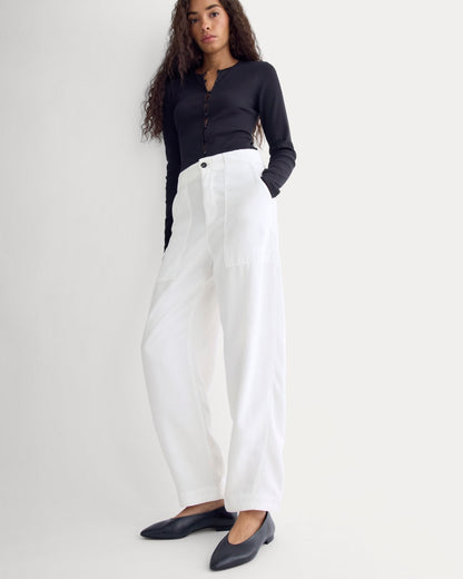Patch Pocket Ballon Pant in Buttersoft | White