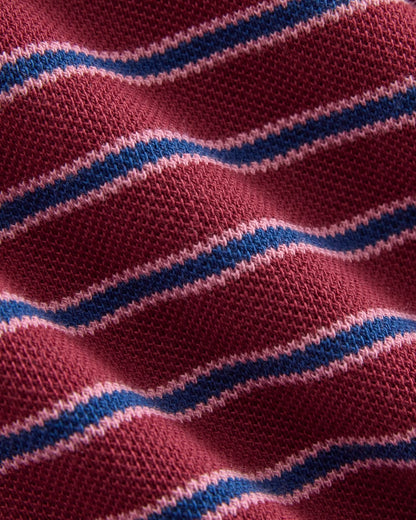 Pique Boxy Polo | Pomegranate/Heather Rose/Estate Blue