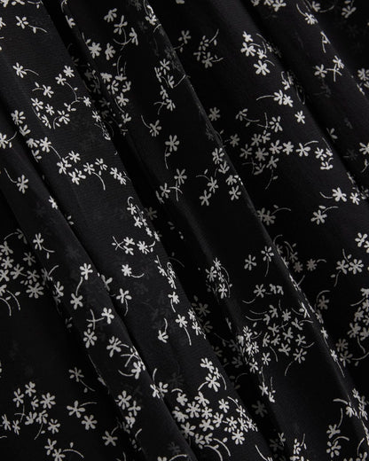 Maxi Dress in Silk Georgette | Floral/Black