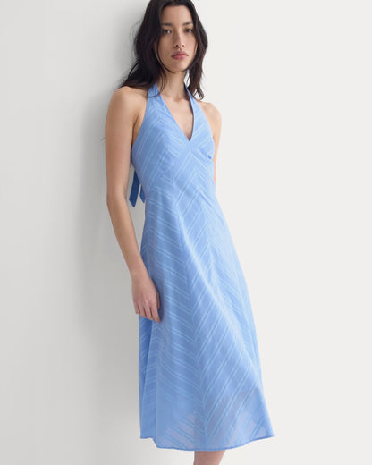 Textured Halter Midi Dress | Open Air Blue