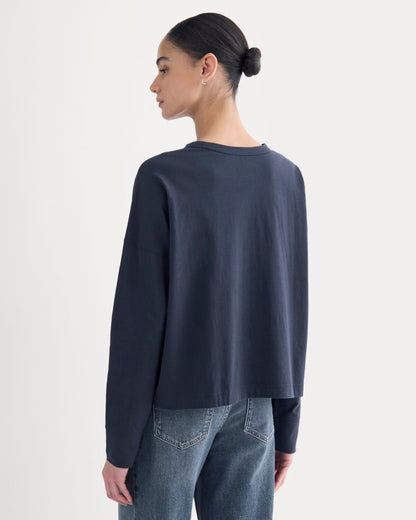 Oversized Boxy Crew in Essential Cotton | Deep Navy