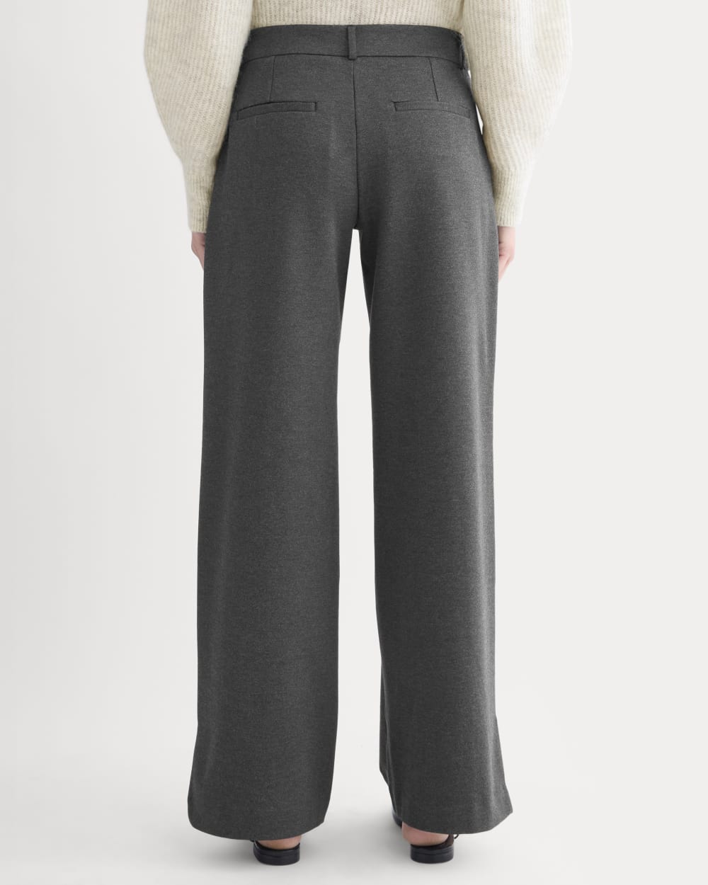 Ponte Wide-Leg Trouser | Heathered Soot