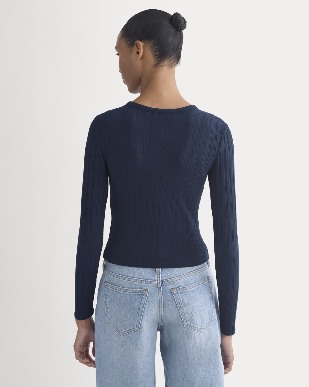 Cardigan in Pointelle | Deep Navy