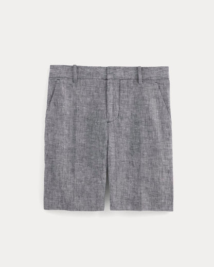 The 7" Linen Trouser Short | Navy Chambray