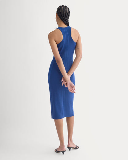 Cutaway Ribbed Midi Dress | Estate Blue