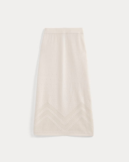 Lace-Knit Maxi Skirt | Bone