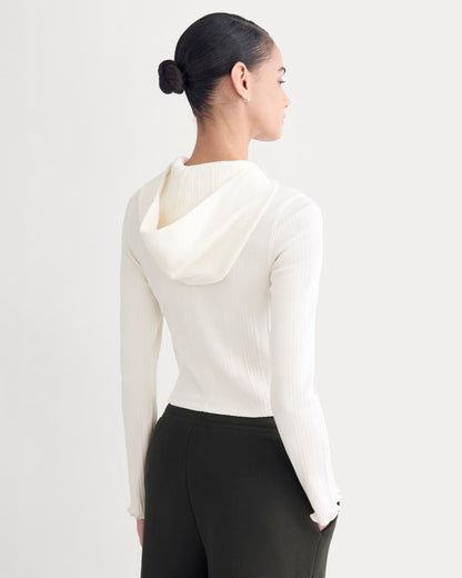 Lounge Rib Hoodie | Bone