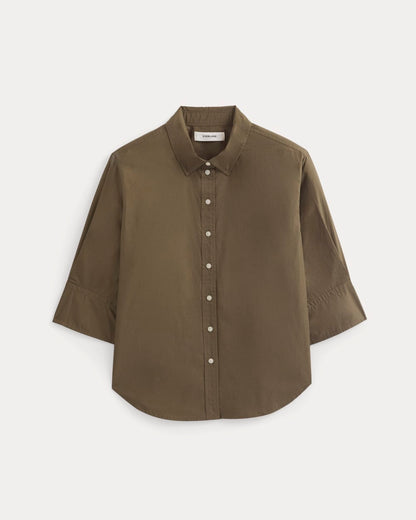Cuff Detail Shirt in Lightweight Cotton | Beech