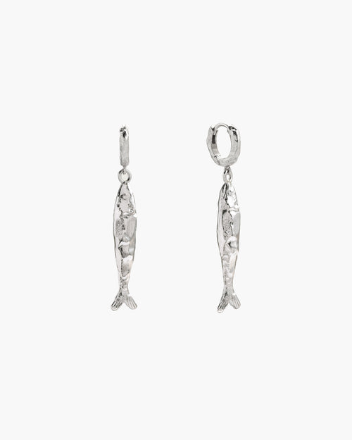 Silver Anchovy Earrings
