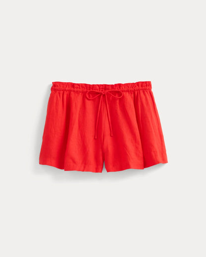 Flowy Short in Linen | Fiery Red
