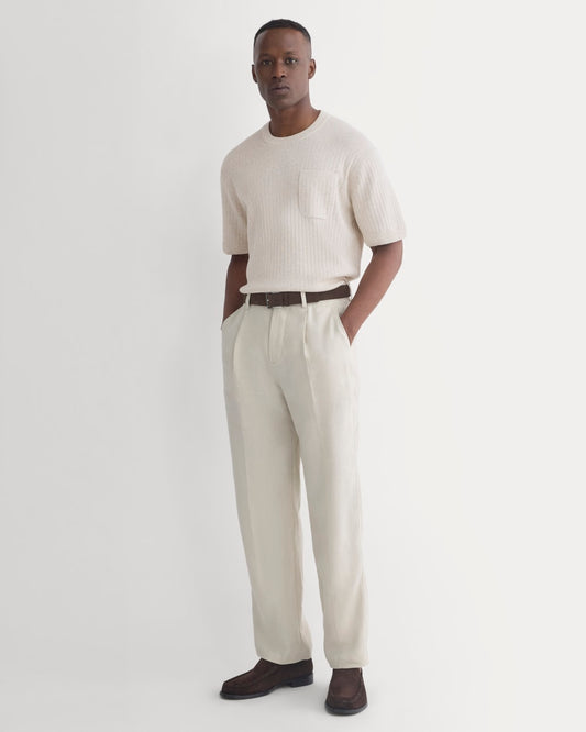 Soyeux Linen Pleated Trouser | Peyote