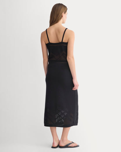 Lace-Knit Maxi Skirt | Black