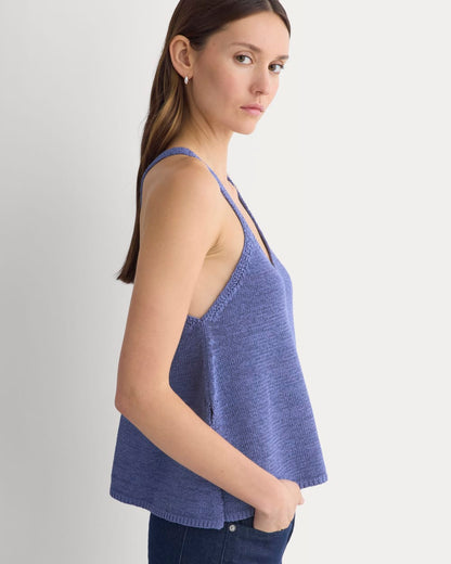 Racerback V-Neck Sweater | Blue Dusk