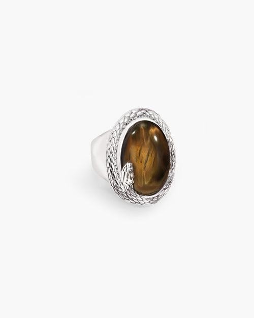 Coil Tiger's Eye Stone Ring