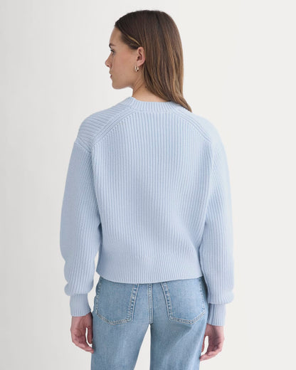 Cropped Ribbed Crew in Everyday Cotton | Skywriting