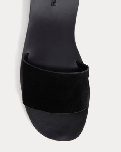 Suede Slide Sandal | Black Suede