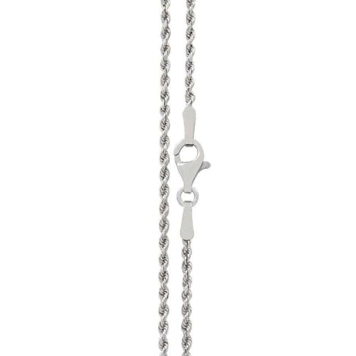 18" 1.5mm Rope Chain in White Gold