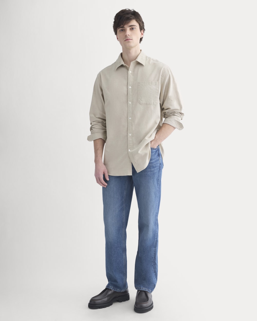 Lightweight Oversized Oxford | Chinchilla Chambray