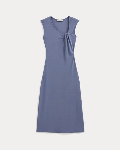 Knit Asymmetrical Midi Dress | Blue Dusk