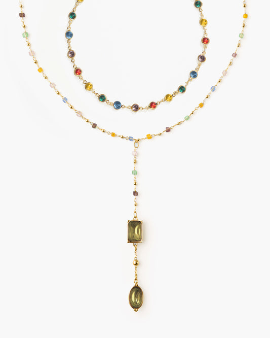 Rainbow Bead Necklace Set