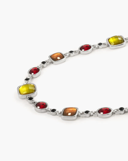 Harmonia Multicolored Necklace in Silver