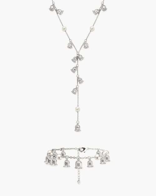 Lily of the Valley Pearl Set in Silver