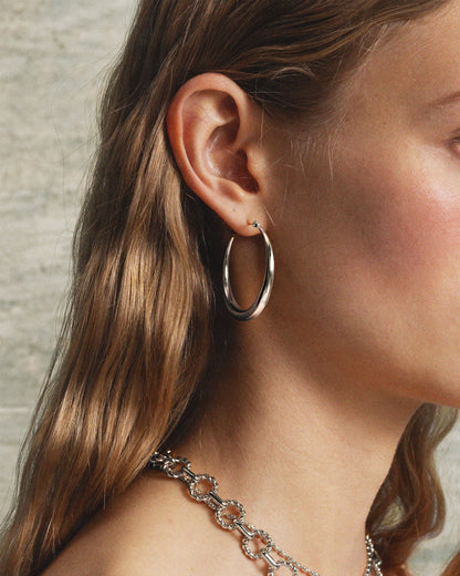 Sloane Hoop Earrings in Silver
