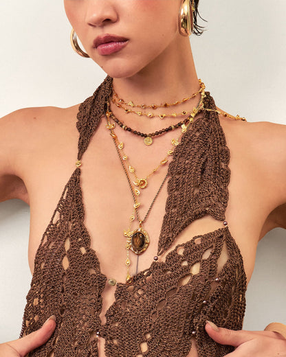 Gold Tiger's Eye Savannah Long Necklace