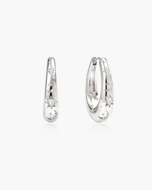 Solis Hoop Earrings in Silver