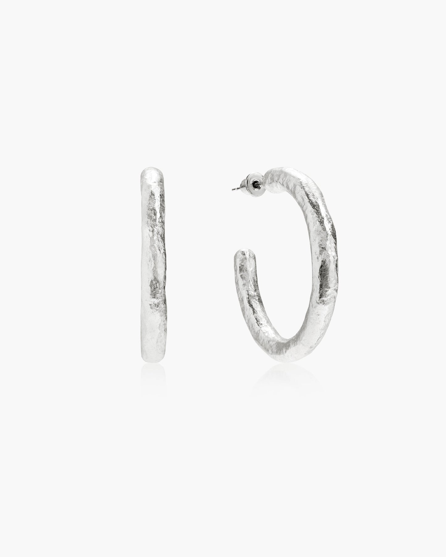 Jenny Large Hoop Earrings in Silver