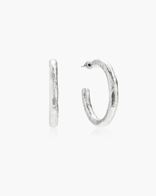 Jenny Large Hoop Earrings in Silver