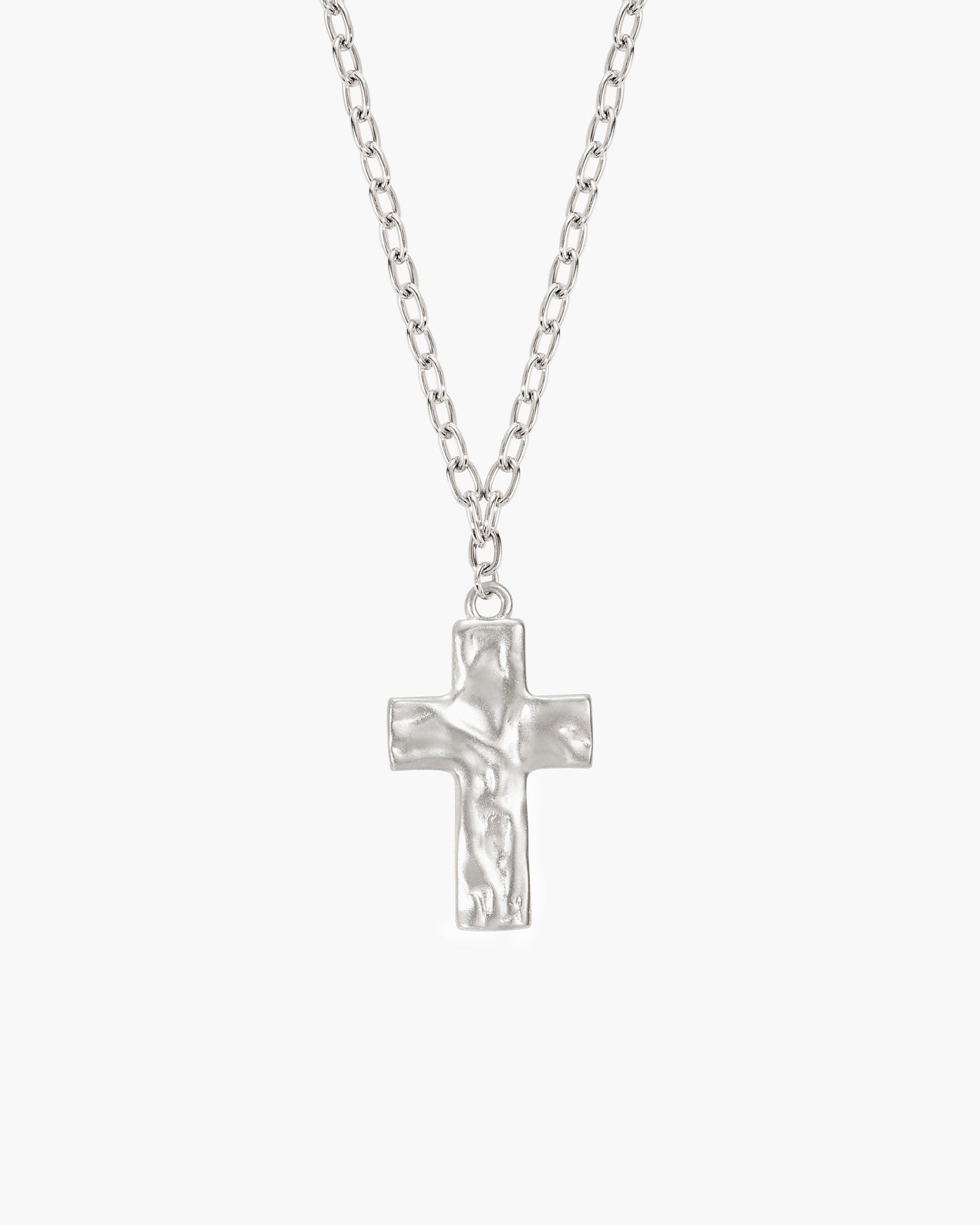 Icon Cross Necklace in Silver