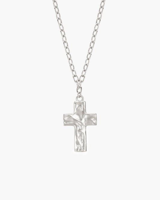 Icon Cross Necklace in Silver