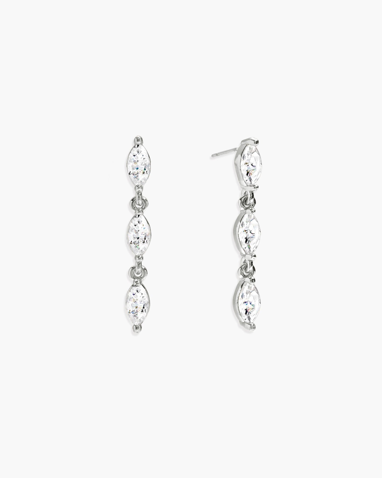 Crystal Marquise Earrings in Silver