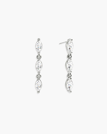 Crystal Marquise Earrings in Silver