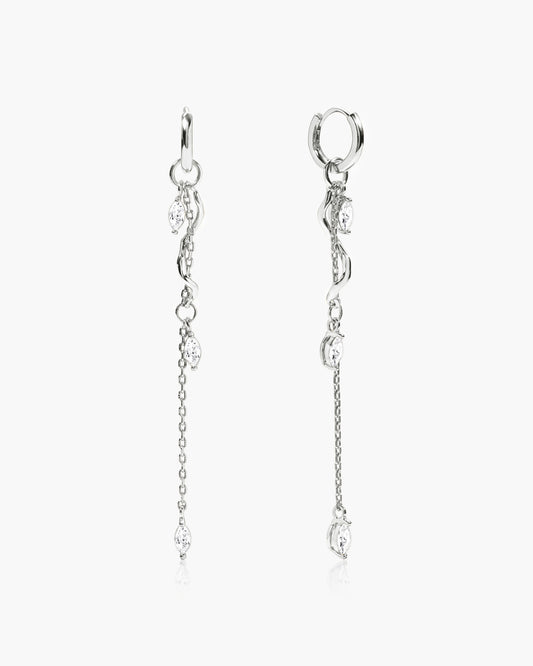 Aria Vine Drop Earrings in Silver