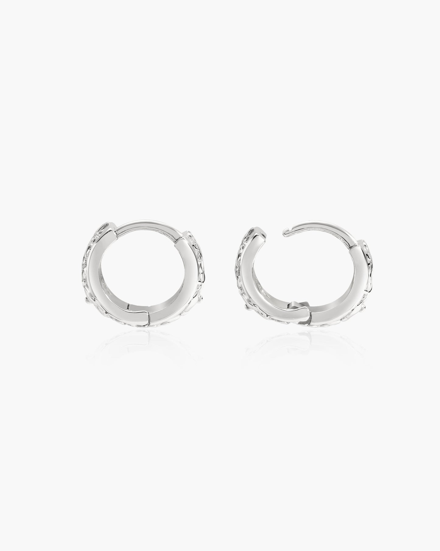 Mini Serenade of Orchid Hoops in Silver